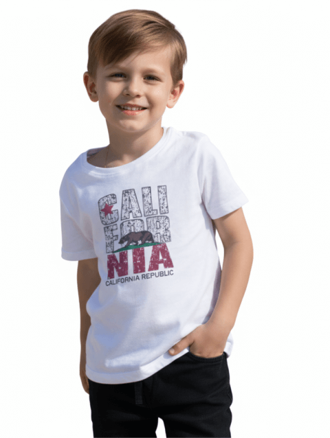 California Republic Kids T-Shirt – White